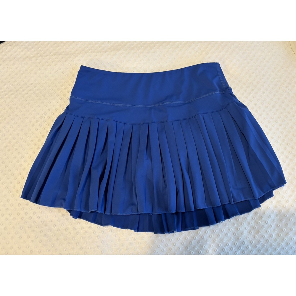 GOLDHINGE Blue Pleated Athletic Tennis Skort Women's Size M Stretch Pockets